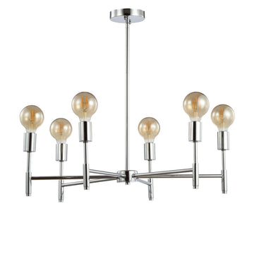 Turing 28.5" Adjustable Height Metal LED Chandelier - JONATHAN Y